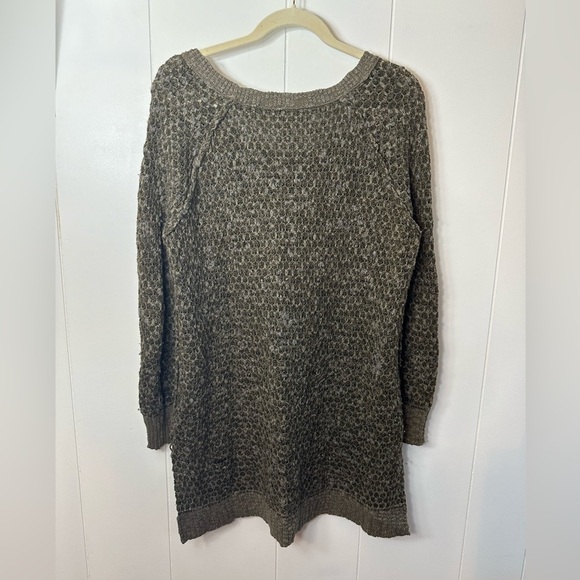 Free People Olive Green Jeepster Honeycomb Wool Sweater Women’s Size Medium - Picture 4 of 12